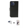 MARSİLYAN™- iPhone 13 Pro Max Kılıf Siluet Işık Serisi - Siyah Bilvis 3D Mat Cam Ekran Koruyucu + Pers Alüminyum Kamera Lens - LT