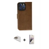 MARSİLYAN™- iPhone 13 Pro Max Kılıf Siluet Işık Serisi - Siyah Bilvis 3D Mat Cam Ekran Koruyucu + Pers Alüminyum Kamera Lens - GD
