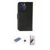 MARSİLYAN™- iPhone 13 Pro Max Kılıf Siluet Işık Serisi - Siyah Bilvis 3D Mat Cam Ekran Koruyucu + Renkli Kamera Lens Koruma Cam - YL