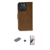 MARSİLYAN™- iPhone 13 Pro Max Kılıf Siluet Işık Serisi - Siyah Bilvis 3D Mat Cam Ekran Koruyucu + Renkli Kamera Lens Koruma Cam - TU