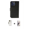 MARSİLYAN™- iPhone 13 Pro Max Kılıf Siluet Işık Serisi - Siyah Bilvis 3D Mat Cam Ekran Koruyucu + Shine Kamera Lens - GD