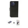MARSİLYAN™- iPhone 13 Pro Max Kılıf Siluet Işık Serisi - Siyah Bilvis 3D Mat Cam Ekran Koruyucu + Turuncu Renkli Kamera Lens Koruma Cam