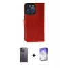 MARSİLYAN™- iPhone 13 Pro Max Kılıf Siluet Işık Serisi - Siyah Bilvis 5in1 3D Magic Cam Ekran Koruyucu + Beyaz Neon Fosforlu Kamera Lens