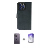 MARSİLYAN™- iPhone 13 Pro Max Kılıf Siluet Işık Serisi - Siyah Bilvis 5in1 3D Magic Cam Ekran Koruyucu + Beyaz Neon Fosforlu Kamera Lens
