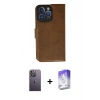 MARSİLYAN™- iPhone 13 Pro Max Kılıf Siluet Işık Serisi - Siyah Bilvis 5in1 3D Magic Cam Ekran Koruyucu + Beyaz Neon Fosforlu Kamera Lens