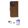 MARSİLYAN™- iPhone 13 Pro Max Kılıf Siluet Işık Serisi - Siyah Bilvis 5in1 3D Magic Cam Ekran Koruyucu + Pers Alüminyum Kamera Lens - LT