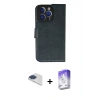 MARSİLYAN™- iPhone 13 Pro Max Kılıf Siluet Işık Serisi - Siyah Bilvis 5in1 3D Magic Cam Ekran Koruyucu + Pers Alüminyum Kamera Lens - LT