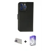 MARSİLYAN™- iPhone 13 Pro Max Kılıf Siluet Işık Serisi - Siyah Bilvis 5in1 3D Magic Cam Ekran Koruyucu + Rainbow Kamera Lens Koruma Cam - MR