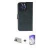 MARSİLYAN™- iPhone 13 Pro Max Kılıf Siluet Işık Serisi - Siyah Bilvis 5in1 3D Magic Cam Ekran Koruyucu + Rainbow Kamera Lens Koruma Cam - MR