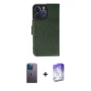 MARSİLYAN™- iPhone 13 Pro Max Kılıf Siluet Işık Serisi - Siyah Bilvis 5in1 3D Magic Cam Ekran Koruyucu + Neon Fosforlu Kamera Lens - MI