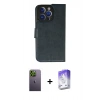 MARSİLYAN™- iPhone 13 Pro Max Kılıf Siluet Işık Serisi - Siyah Bilvis 5in1 3D Magic Cam Ekran Koruyucu + Neon Fosforlu Kamera Lens - YL