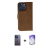 MARSİLYAN™- iPhone 13 Pro Max Kılıf Siluet Işık Serisi - Siyah Bilvis 5in1 3D Magic Cam Ekran Koruyucu + Neon Fosforlu Kamera Lens - MI