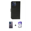 MARSİLYAN™- iPhone 13 Pro Max Kılıf Siluet Işık Serisi - Siyah Bilvis 5in1 3D Magic Cam Ekran Koruyucu + Neon Fosforlu Kamera Lens - MI