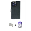 MARSİLYAN™- iPhone 13 Pro Max Kılıf Siluet Işık Serisi - Siyah Bilvis 5in1 3D Magic Cam Ekran Koruyucu + Rainbow Kamera Lens Koruma Cam - BZ