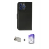 MARSİLYAN™- iPhone 13 Pro Max Kılıf Siluet Işık Serisi - Siyah Bilvis 5in1 3D Magic Cam Ekran Koruyucu + Rainbow Kamera Lens Koruma Cam - REGD