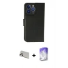 MARSİLYAN™- iPhone 13 Pro Max Kılıf Siluet Işık Serisi - Siyah Bilvis 5in1 3D Magic Cam Ekran Koruyucu + Rainbow Kamera Lens Koruma Cam - BZ