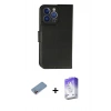 MARSİLYAN™- iPhone 13 Pro Max Kılıf Siluet Işık Serisi - Siyah Bilvis 5in1 3D Magic Cam Ekran Koruyucu + Shine Kamera Lens Koruma Cam - PE