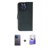 MARSİLYAN™- iPhone 13 Pro Max Kılıf Siluet Işık Serisi - Siyah Bilvis 5in1 5D Magic Hayalet Cam Ekran Koruyucu + Neon Fosforlu Kamera Lens - MI