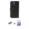 MARSİLYAN™- iPhone 13 Pro Max Kılıf Siluet Işık Serisi - Siyah Bilvis 5in1 5D Magic Hayalet Cam Ekran Koruyucu + Renkli Kamera Lens Koruma Cam - TU