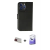 MARSİLYAN™- iPhone 13 Pro Max Kılıf Siluet Işık Serisi - Siyah Bilvis 5in1 5D Magic Hayalet Cam Ekran Koruyucu + Rainbow Kamera Lens Koruma Cam - KI