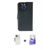 MARSİLYAN™- iPhone 13 Pro Max Kılıf Siluet Işık Serisi - Siyah Bilvis 5in1 5D Magic Hayalet Cam Ekran Koruyucu + Shine Kamera Lens - GD