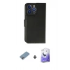 MARSİLYAN™- iPhone 13 Pro Max Kılıf Siluet Işık Serisi - Siyah Bilvis 5in1 5D Magic Hayalet Cam Ekran Koruyucu + Gökkuşağı Shine Kamera Lens Koruma Cam