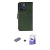MARSİLYAN™- iPhone 13 Pro Max Kılıf Siluet Işık Serisi - Siyah Bilvis 5in1 5D Magic Hayalet Cam Ekran Koruyucu + Mavi Renkli Kamera Lens Koruma Cam