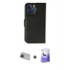 MARSİLYAN™- iPhone 13 Pro Max Kılıf Siluet Işık Serisi - Siyah Bilvis 5in1 5D Magic Hayalet Cam Ekran Koruyucu + Rainbow Kamera Lens Koruma Cam - MI