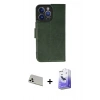 MARSİLYAN™- iPhone 13 Pro Max Kılıf Siluet Işık Serisi - Siyah Bilvis 5in1 5D Magic Hayalet Cam Ekran Koruyucu + Beyaz Rainbow Kamera Lens Koruma Cam