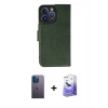 MARSİLYAN™- iPhone 13 Pro Max Kılıf Siluet Işık Serisi - Siyah Bilvis 5in1 5D Magic Hayalet Cam Ekran Koruyucu + Neon Fosforlu Kamera Lens - MI