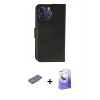 MARSİLYAN™- iPhone 13 Pro Max Kılıf Siluet Işık Serisi - Siyah Bilvis 5in1 5D Magic Hayalet Cam Ekran Koruyucu + Renkli Kamera Lens Koruma Cam - PE