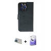 MARSİLYAN™- iPhone 13 Pro Max Kılıf Siluet Işık Serisi - Siyah Bilvis 5in1 5D Magic Hayalet Cam Ekran Koruyucu + Rainbow Kamera Lens Koruma Cam - MI