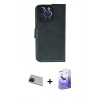 MARSİLYAN™- iPhone 13 Pro Max Kılıf Siluet Işık Serisi - Siyah Bilvis 5in1 5D Magic Hayalet Cam Ekran Koruyucu + Rainbow Kamera Lens Koruma Cam - KI