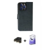 MARSİLYAN™- iPhone 13 Pro Max Kılıf Siluet Işık Serisi - Siyah Bilvis 5in1 5D Magic Hayalet Cam Ekran Koruyucu + Raze Metal Kamera Lens - GD