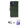 MARSİLYAN™- iPhone 13 Pro Max Kılıf Siluet Işık Serisi - Siyah Bilvis 5in1 5D Magic Hayalet Cam Ekran Koruyucu + Rainbow Kamera Lens Koruma Cam - MI