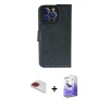 MARSİLYAN™- iPhone 13 Pro Max Kılıf Siluet Işık Serisi - Siyah Bilvis 5in1 5D Magic Hayalet Cam Ekran Koruyucu + Pers Alüminyum Kamera Lens - KI