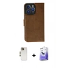 MARSİLYAN™- iPhone 13 Pro Max Kılıf Siluet Işık Serisi - Siyah Bilvis 5in1 5D Magic Hayalet Cam Ekran Koruyucu + Shine Kamera Lens - GD