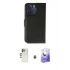 MARSİLYAN™- iPhone 13 Pro Max Kılıf Siluet Işık Serisi - Siyah Bilvis 5in1 5D Magic Hayalet Cam Ekran Koruyucu + Shine Kamera Lens - GD