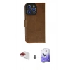 MARSİLYAN™- iPhone 13 Pro Max Kılıf Siluet Işık Serisi - Siyah Bilvis 5in1 5D Magic Hayalet Cam Ekran Koruyucu + Pers Alüminyum Kamera Lens - KI