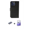 MARSİLYAN™- iPhone 13 Pro Max Kılıf Siluet Işık Serisi - Siyah Bilvis 5in1 5D Magic Hayalet Cam Ekran Koruyucu + Mavi Renkli Kamera Lens Koruma Cam