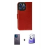 MARSİLYAN™- iPhone 13 Pro Max Kılıf Siluet Işık Serisi - Siyah Bilvis 5in1 5D Magic Hayalet Cam Ekran Koruyucu + Neon Fosforlu Kamera Lens - MI