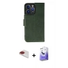 MARSİLYAN™- iPhone 13 Pro Max Kılıf Siluet Işık Serisi - Siyah Bilvis 5in1 5D Magic Hayalet Cam Ekran Koruyucu + Pers Alüminyum Kamera Lens - KI