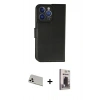 MARSİLYAN™- iPhone 13 Pro Max Kılıf Siluet Işık Serisi - Siyah Bilvis Hayalet Cam Ekran Koruyucu + Rainbow Kamera Lens Koruma Cam - BZ