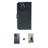 MARSİLYAN™- iPhone 13 Pro Max Kılıf Siluet Işık Serisi - Siyah Bilvis Hayalet Cam Ekran Koruyucu + Neon Fosforlu Kamera Lens - MI