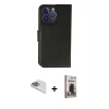 MARSİLYAN™- iPhone 13 Pro Max Kılıf Siluet Işık Serisi - Siyah Bilvis Hayalet Cam Ekran Koruyucu + Pers Alüminyum Kamera Lens - SABE