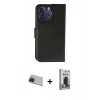 MARSİLYAN™- iPhone 13 Pro Max Kılıf Siluet Işık Serisi - Siyah Bilvis Hayalet Cam Ekran Koruyucu + Rainbow Kamera Lens Koruma Cam - KI