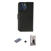 MARSİLYAN™- iPhone 13 Pro Max Kılıf Siluet Işık Serisi - Siyah Bilvis Hayalet Cam Ekran Koruyucu + Renkli Kamera Lens Koruma Cam - PE