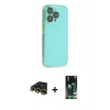 MARSİLYAN™- iPhone 13 Pro Max Kılıf Siluet Minimal Özel Seri - Şeffaf 360 Full Body Arka Koruyucu + Gold Raze Metal Kamera Lens
