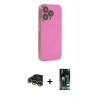 MARSİLYAN™- iPhone 13 Pro Max Kılıf Siluet Minimal Özel Seri - Şeffaf 360 Full Body Arka Koruyucu + Gold Raze Metal Kamera Lens