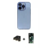 MARSİLYAN™- iPhone 13 Pro Max Kılıf Siluet Minimal Özel Seri - Şeffaf 360 Full Body Arka Koruyucu + Gold Raze Metal Kamera Lens